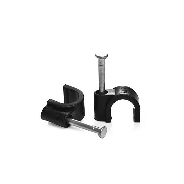 Cable Clips 7mm Round (100) (Black)