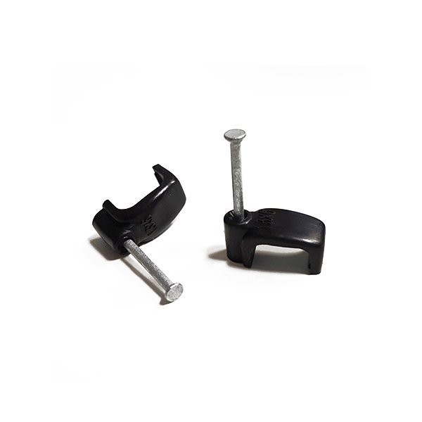 Cable Clips 4.0mm Black Flat Twin & Earth 100 Pack