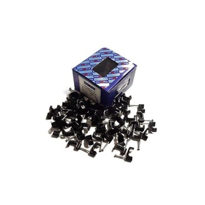 Cable Clips 4.0mm Black Flat Twin & Earth 100 Pack
