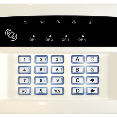 Convenient, wireless and easy to use The wireless arming keypad comes complete with system status indicators, allowing you to see the status of your system without having to go to the panel. The LEDRKP-WE has an integrated proximity tag reader, making setting and unsetting the system even easier. Keypad controlled outputs Wired automation outputs can be triggered on the panel, for example opening electrical gates, lighting, garage doors. Compatibility LEDRKP-WE is only compatible with Enforcer: V9.5 and above (Non-APP), V2.1 and above (APP), Enforcer v10 and above, and EURO: V9.5 and above (Non-APP), V2.1 and above (APP), and EURO v10 and above. Entry and exit tones Clear, audible tones give confirmation of entry to, or exit from the property. Instant two way device control (ITDC) The ITDC technology enables instant wake up and instant sleep of each device on the system, allowing continuous communication between the control panel and wireless devices whilst preserving battery power. This technology not only provides installers with total control of each device, but also gives users peace of mind that they have a reliable and secure wireless system: Ensuring that all wireless detection devices know when the system is armed and disarmed Ensuring that they are awake as soon as the system is armed Enforcer two-way wireless technology with high security encryption The two-way wireless protocol has been developed by Pyronix to ensure that the communication between all wireless system components is protected on a very high security level. The protocol uses the 128 bit Pyronix advanced encryption. With new plastics, the LEDRKP/WHITE-WE is consistently stylish with the current surface and flush mount wired keypads. If flush mounting is desired, an optional backbox is available separately to achieve the perfect finish. Signal strength indicator One of the key advantages of implementing of the SSI technology is to allow the installer to view the wireless transmission signal strength on both the control panel and wireless devices in real time.