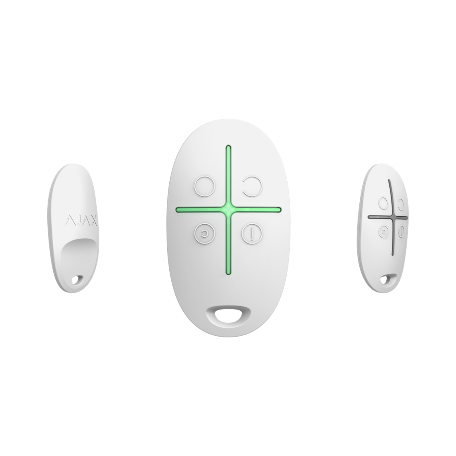 ajax-spacecontrol-white - two-way-wireless-key-fob - panic-button-key-fob - remote-control-device - wireless-security-remote - home-security-keychain - smart-home-control - alarm-system-remote - panic-alarm-key-fob - security-access-key-fob - two-way-communication - panic-button-activation - wireless-range - anti-tamper-technology - battery-powered - emergency-response - key-fob-control - security-keychain - home-automation - security-device-control