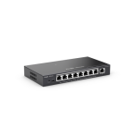 9-Port Gigabit Smart Cloud Managed POE Switch, 8 PoE/POE+ Ports with 1 Gigabit RJ45 uplink port, Desktop Steel Case Enterprise, Hospitality, Factory, Education, Retails, Surveillance, etc.