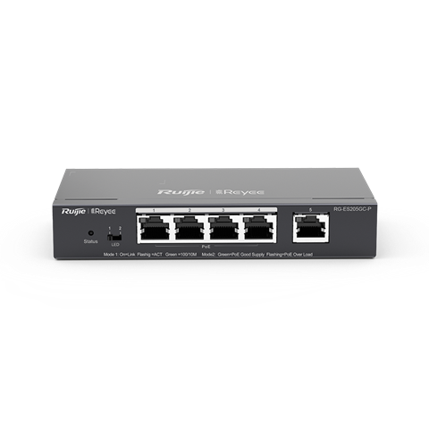 5-Port Gigabit Smart POE Switch, 5 x RJ45 Ports including 4 PoE/POE+ Ports, Desktop Steel